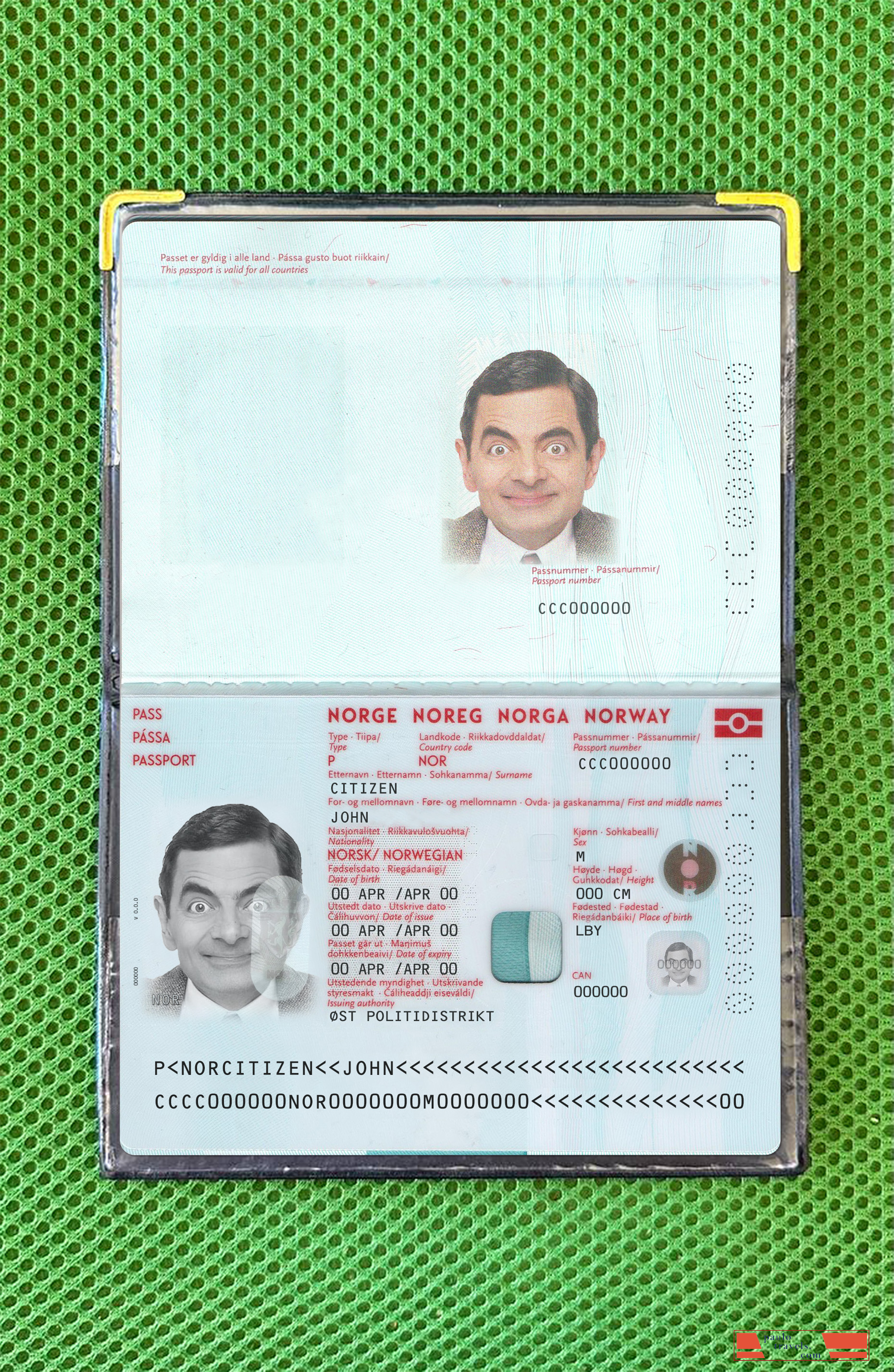 Norway passport new 2021 present photolook PSD template